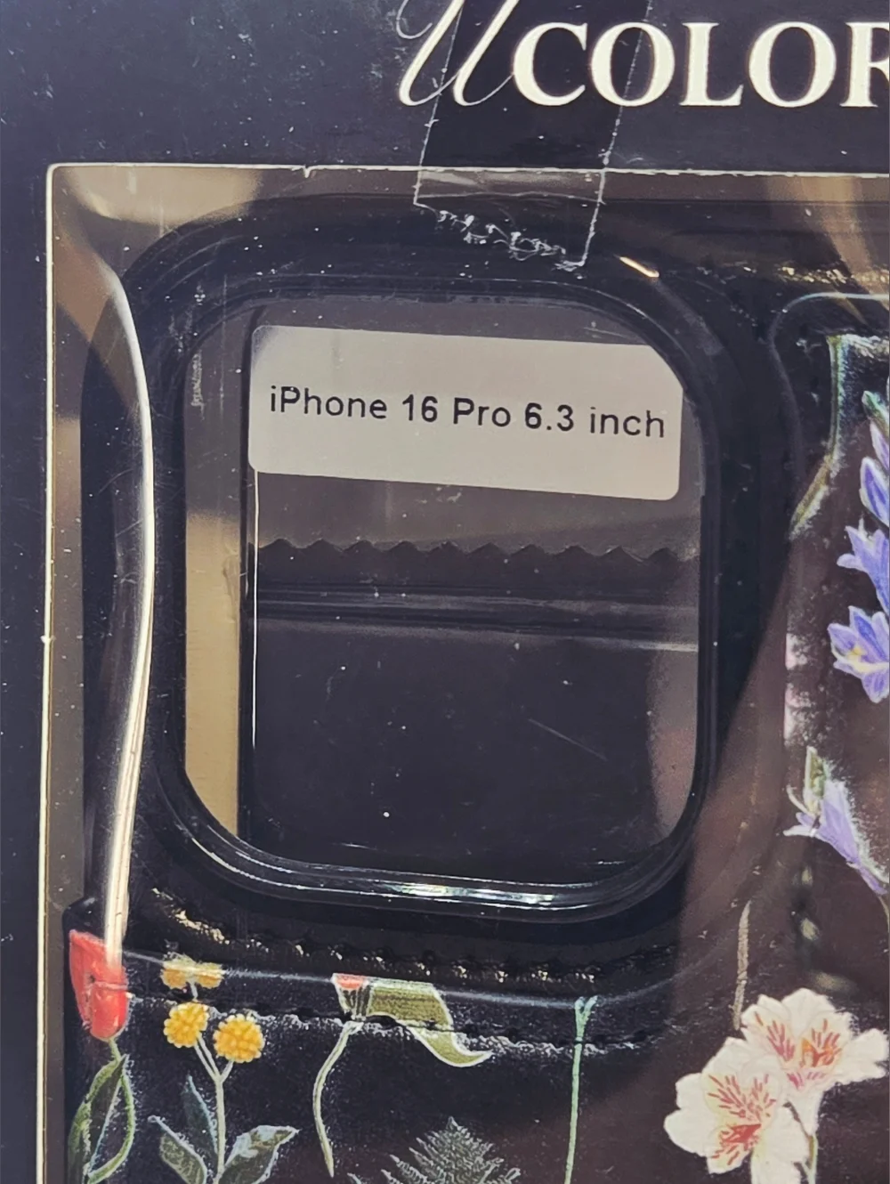 uColor iPhone 16 Pro Case 6.3” Black‎ Floral MagSafe Compatible Drop Protection